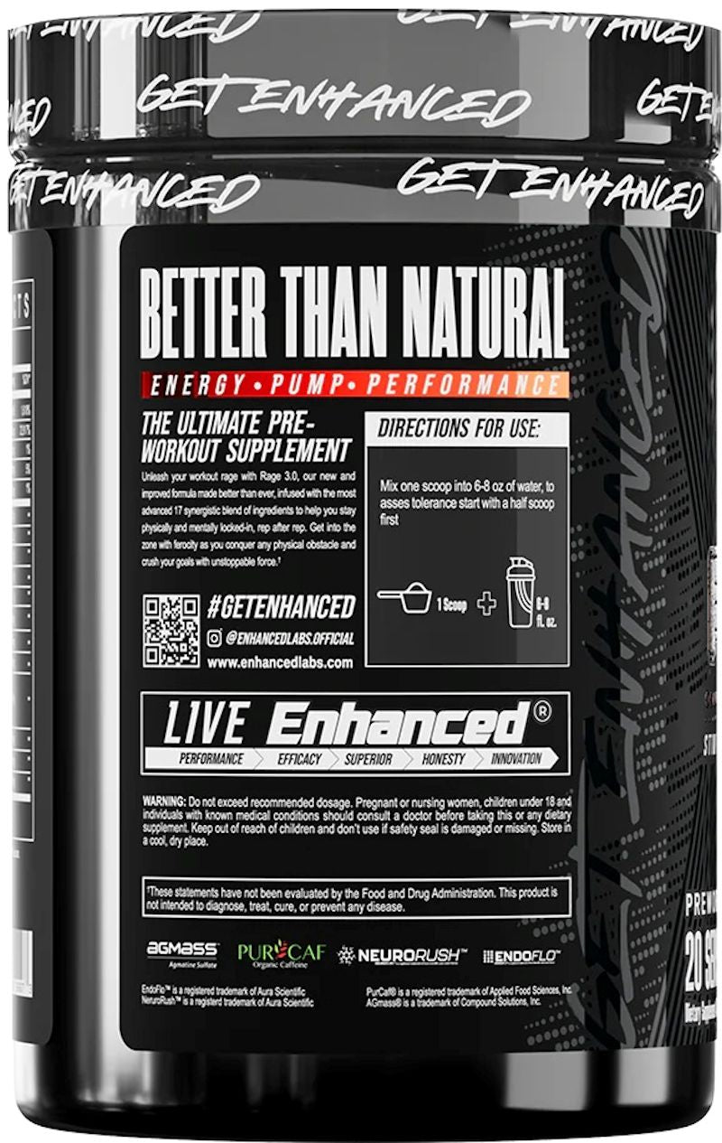 Enhanced Labs Rage 3.0 Pre-Workout side
