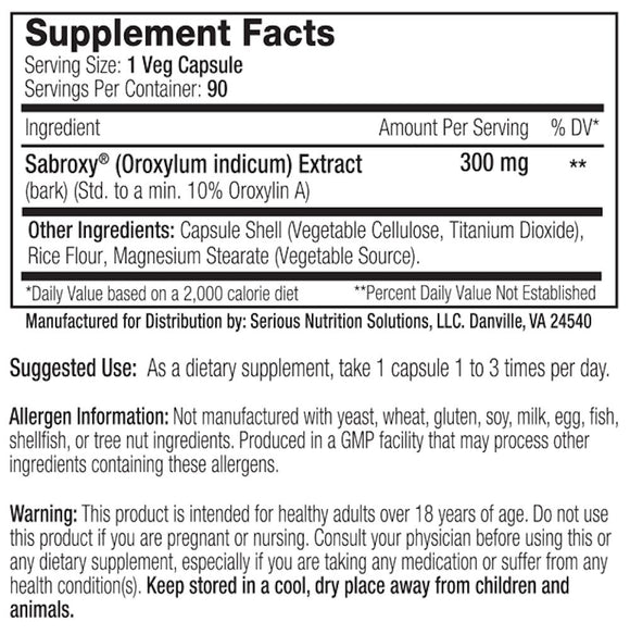 Serious Nutrition Solutions Sabroxy XT