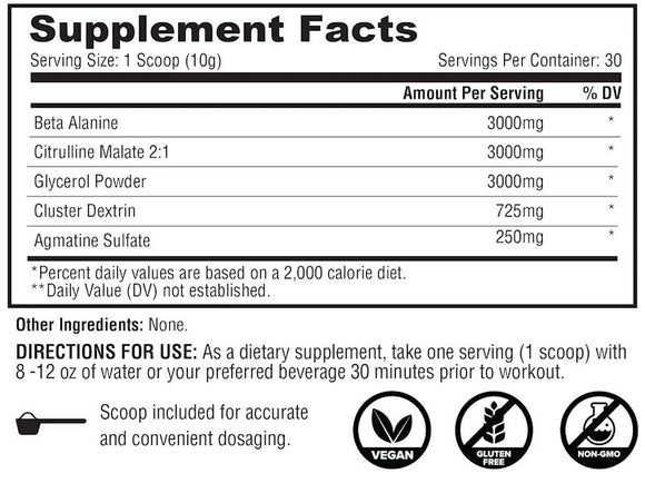 Metabolic Nutrition Stim Free Pump Pre-Workout 30 serving|Muscle Pump|Bodyandfitness.com