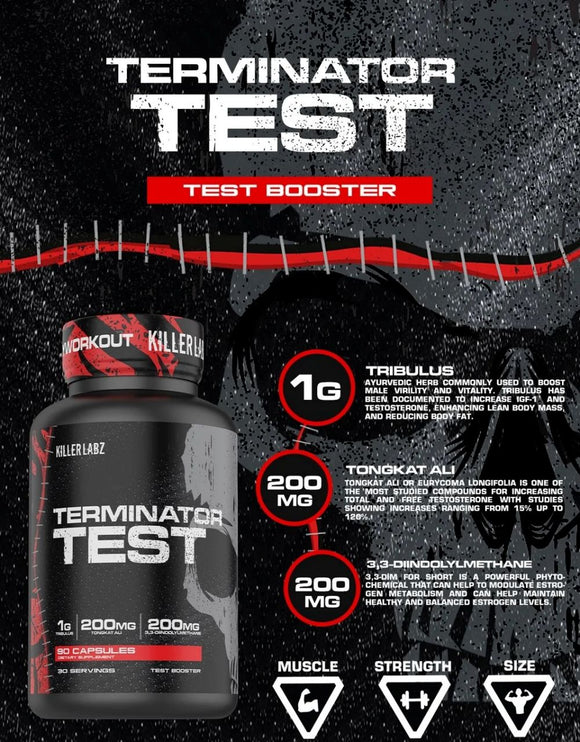 Killer Labz Terminator Test 90 Capsules|Test Booster|Bodyandfitness.com