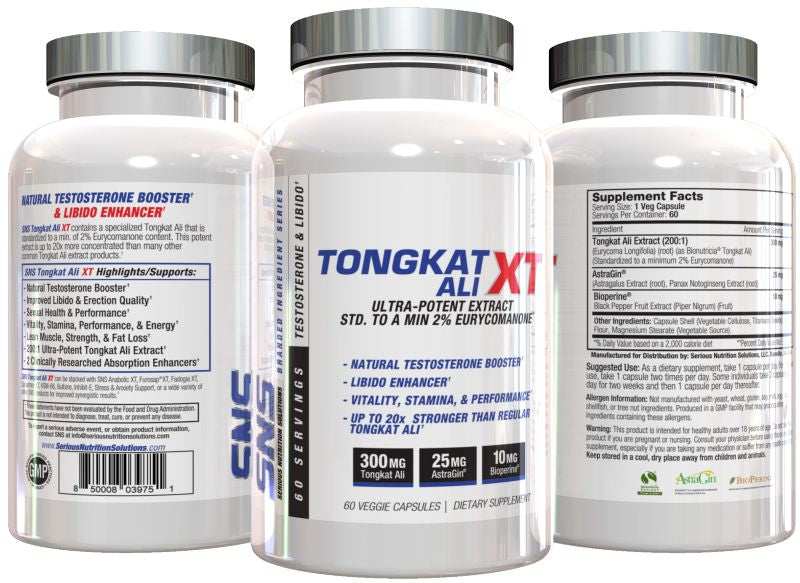 Serious Nutrition Solution SNS Tongkat Ali XT 60 Caps bottle