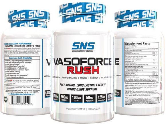 Serious Nutrition Solutions SNS Vasoforce Rush 100 Caps|Pre Workout|Bodyandfitness.com