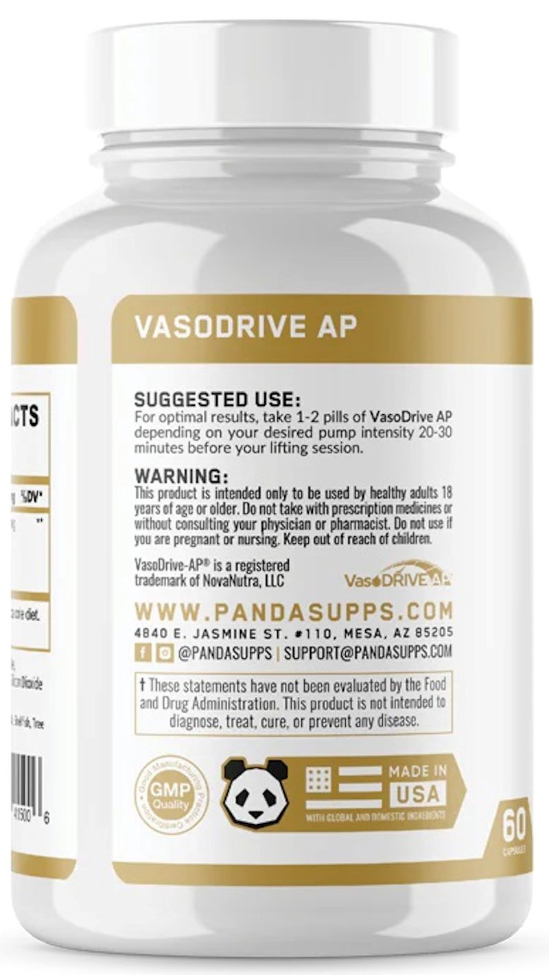 Panda Supplements VasoDrive AP side