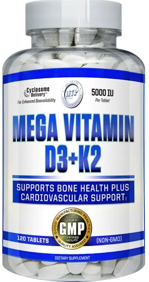 Hi-Tech Pharmaceuticals Mega Vitamin D3+K2 Bone Health