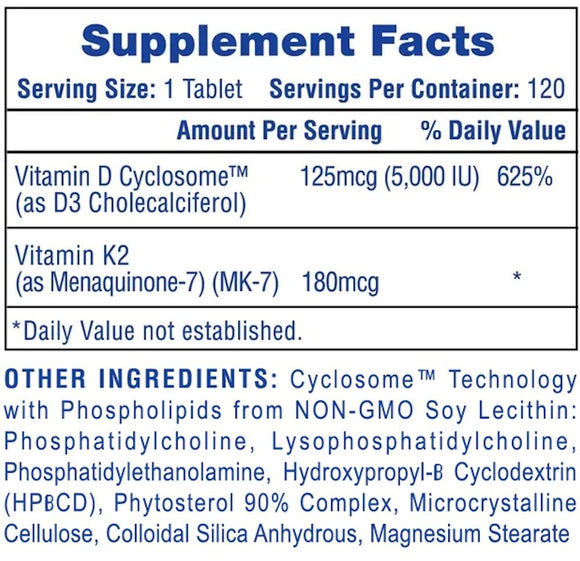 Hi-Tech Pharmaceuticals Mega Vitamin D3+K2 Bone Health