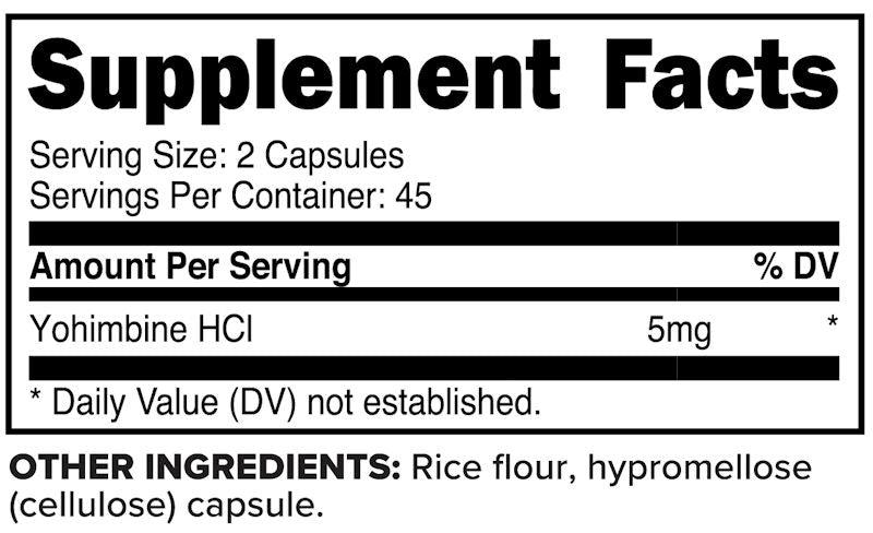 PrimaForce Yohimbine HCl 2.5 mg 90 capsules facts