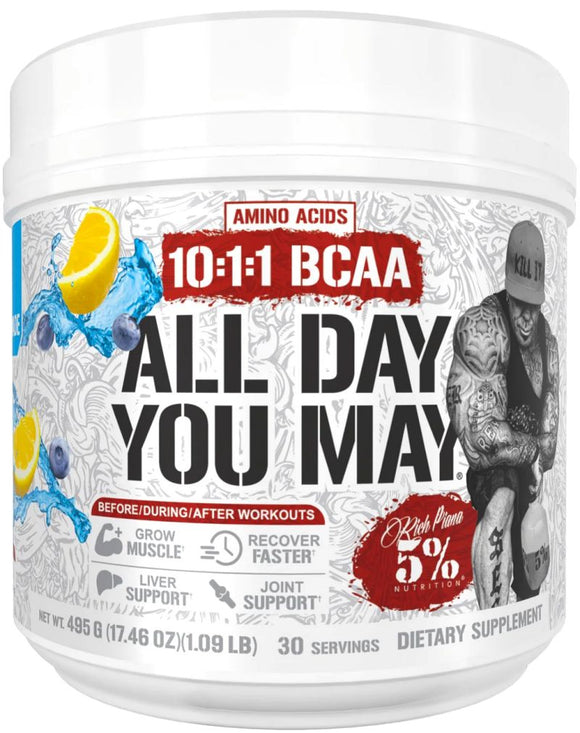 5% Nutrition All Day You May BCAA Recovery 30 Servings