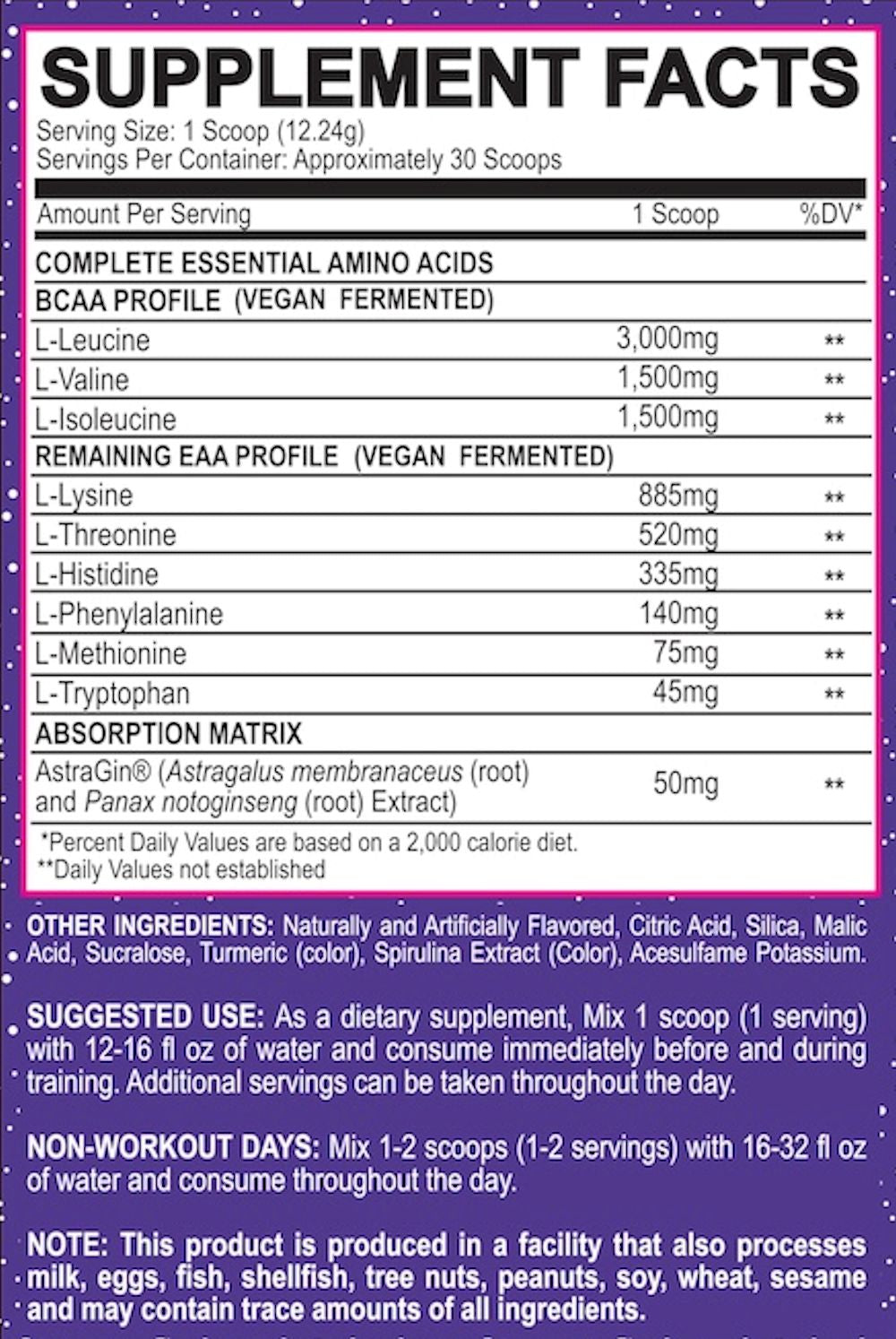 MyoBlox 24/7 Aminos plus BCAA fact