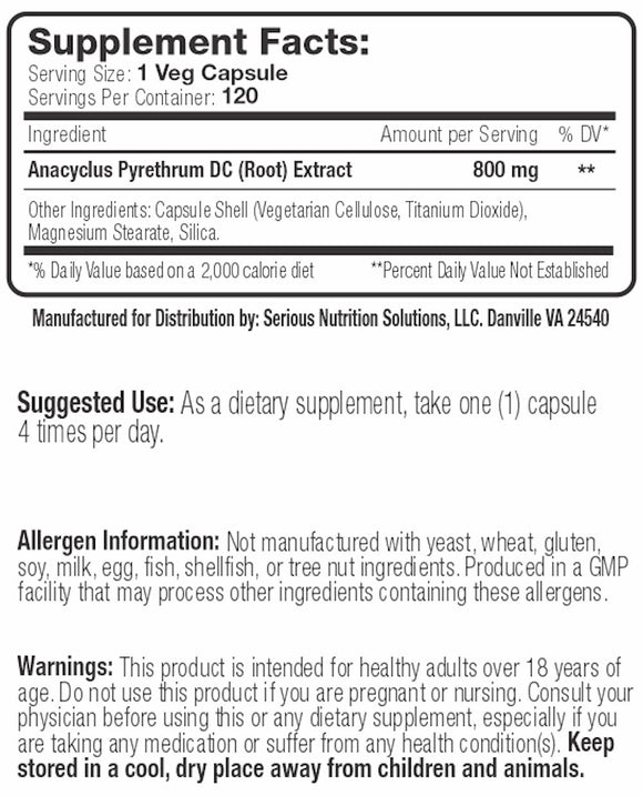 Serious Nutrition Solution SNS Anacyclus XT 120 Veg-Caps|Test Booster|Bodyandfitness.com