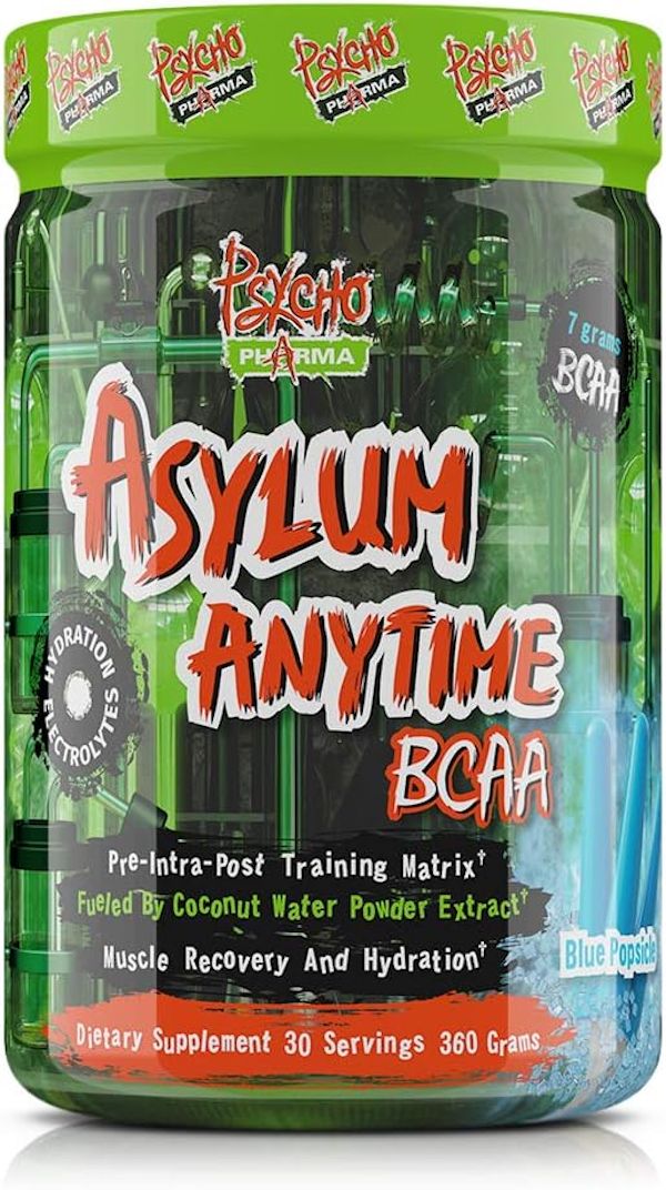 Psycho Pharma Asylum Anytime BCAA 30 servings blue