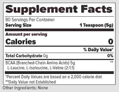 FinaFlex PURE BCAA 2:1:1 ultimate muscular performance fact