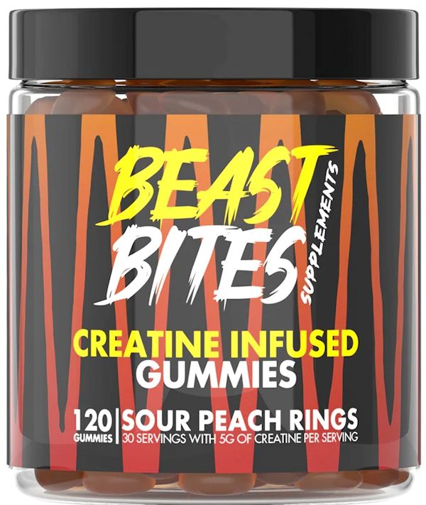 Beast Bites Creatine Gummies Sugar Free 120 ct sour