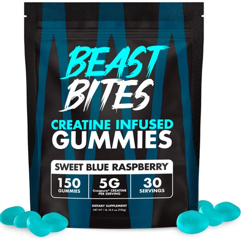 Beast Bites Creatine Gummies 150 ct blue