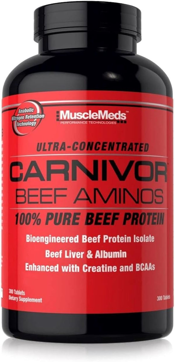 MuscleMeds Carnivor Beef Aminos 300 Tablets|Amino Acids|Bodyandfitness.com
