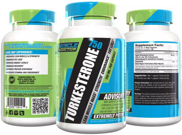 Muscle Addiction Turkesterone 750 60 VegCaps