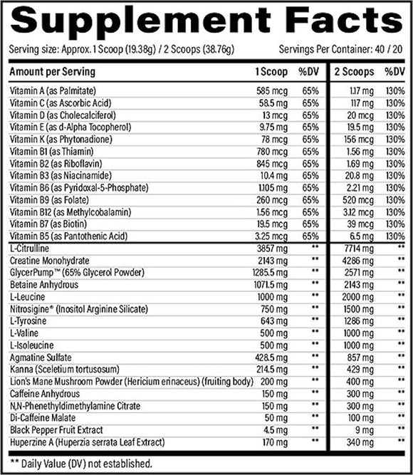 Black Magic Supply BZRK Overdrive High Stim 40/20 Servings|Pre Workout|Bodyandfitness.com