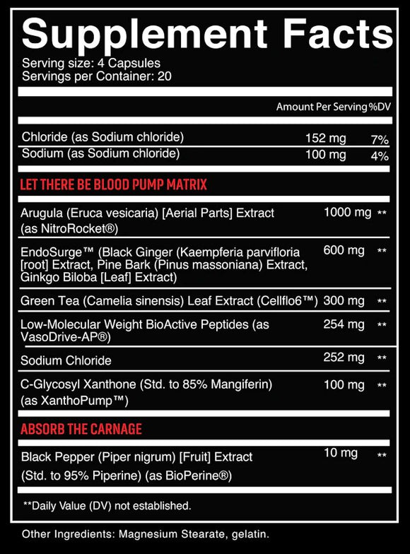 NutriFitt Carnage Blood Lust Pump Caps|Muscle Pumps|Bodyandfitness.com