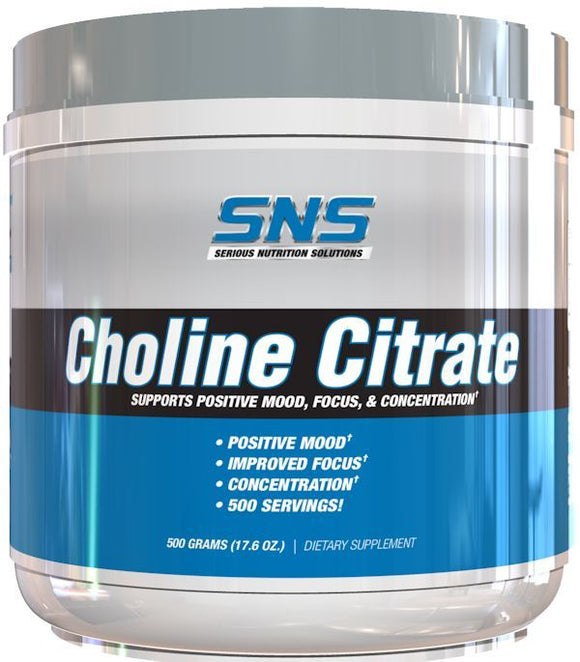 Serious Nutrition Solutions SNS Choline Citrate Powder|Stress|Bodyandfitness.com