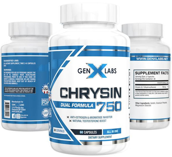 GenXLabs Chrysin 750 Double Pak|Test Booster|Bodyandfitness.com