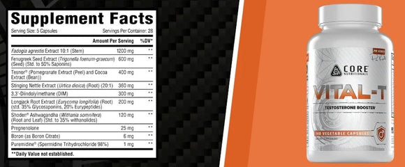 Core Nutritionals Vital-T|Test Booster|Bodyandfitness.com