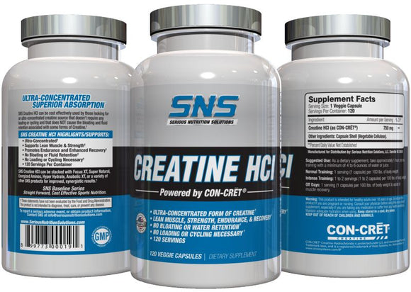 Serious Nutrition Solutions SNS Creatine HCI 120 caps|Creatine|Bodyandfitness.com