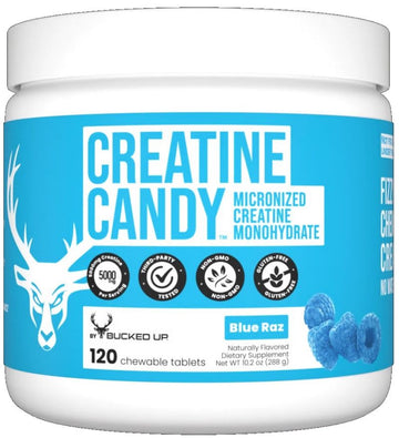 Bucked Up Creatine Candy Cherry 120 Chewables|Creatine|Bodyandfitness.com