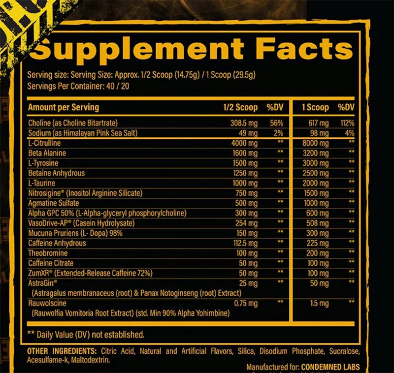 Deception Pre Workout fact