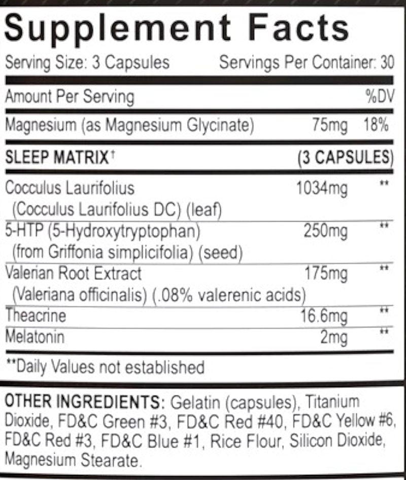 Black Magic Supps Dusk to Dawn Sleep Formula 90 Capsules muscles facts