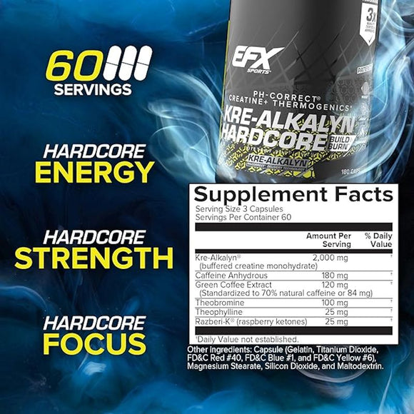 EFX Sports Kre-Alkalyn Hardcore 120 caps.|Creatine|Bodyandfitness.com