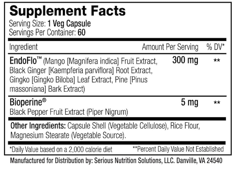 SNS Serious Nutrition Solutions EndoFlo XT - 60 Capsules|Muscle Pump|Bodyandfitness.com