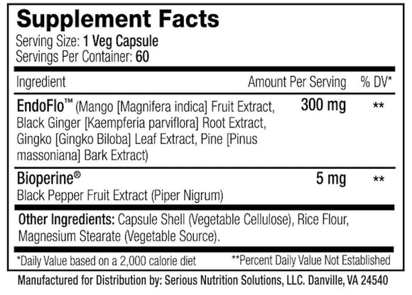 SNS Serious Nutrition Solutions EndoFlo XT - 60 Capsules|Muscle Pump|Bodyandfitness.com