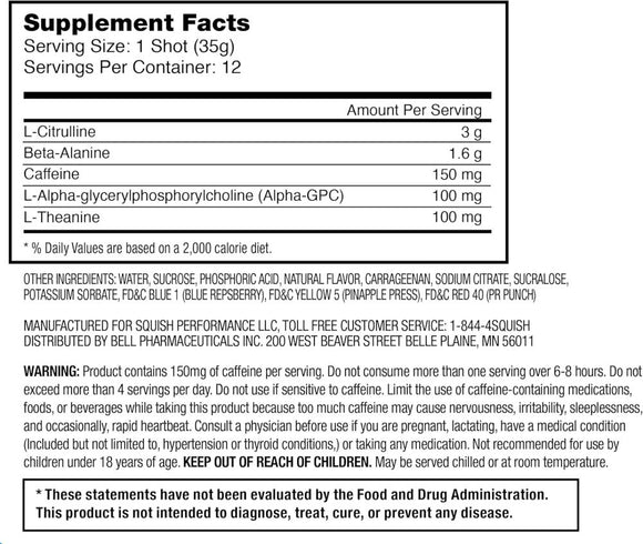 Squish Energy Pre-Workout Gummy Shots
