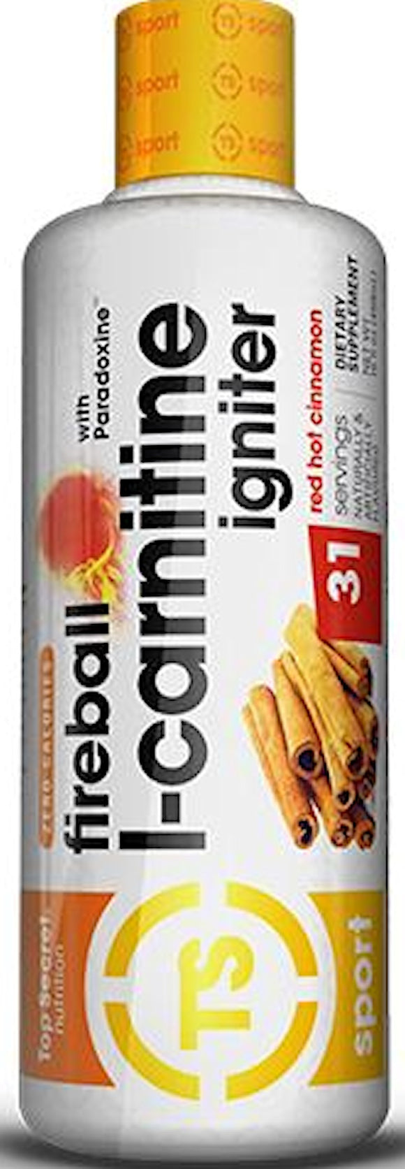Top Secret Nutrition Fireball L-Carnitine Liquid 31 servings|Fat Burner|Bodyandfitness.com
