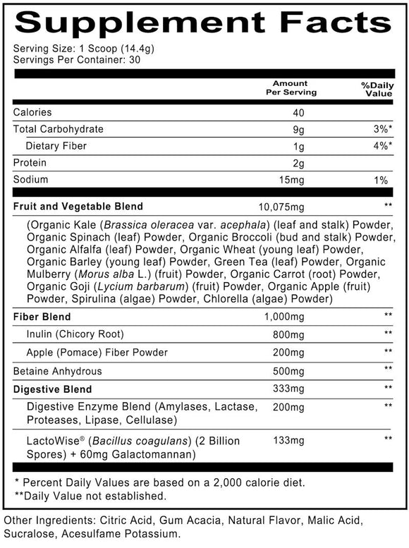 Redcon1 GI Juice Super Greens Blend 30 servings|Digestion|Bodyandfitness.com