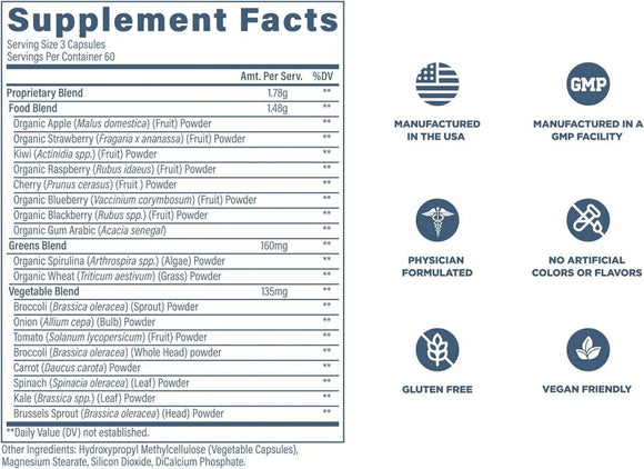 Revive, Daily Greens, 180 Vegetarian Capsules|Greens - Superfoods|Bodyandfitness.com