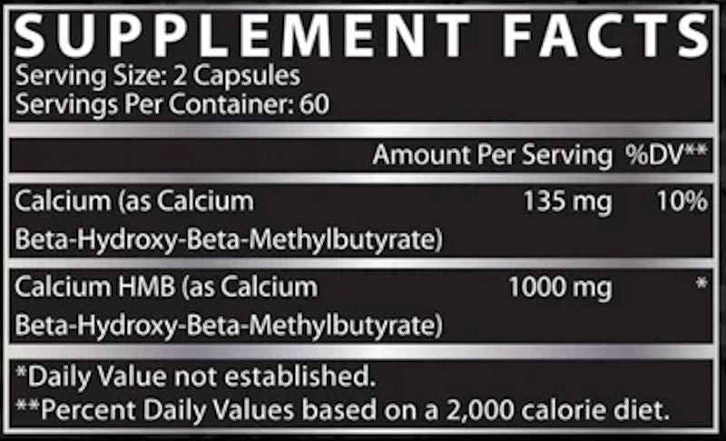 Nutrex Research HMB 1000 facts