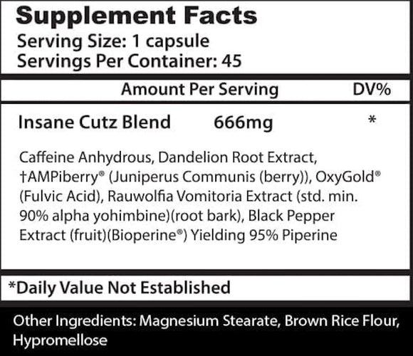 Insane Labz Insane Cutz Fat Burner 45 caps|Fat Burner|Bodyandfitness.com