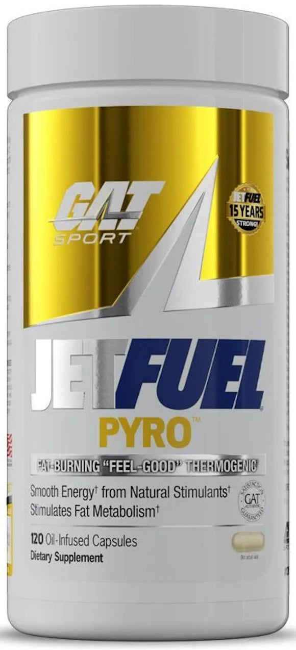 GAT Sport JetFUEL PYRO 120 Oil-Infused Caps|Fat Burner|Bodyandfitness.com