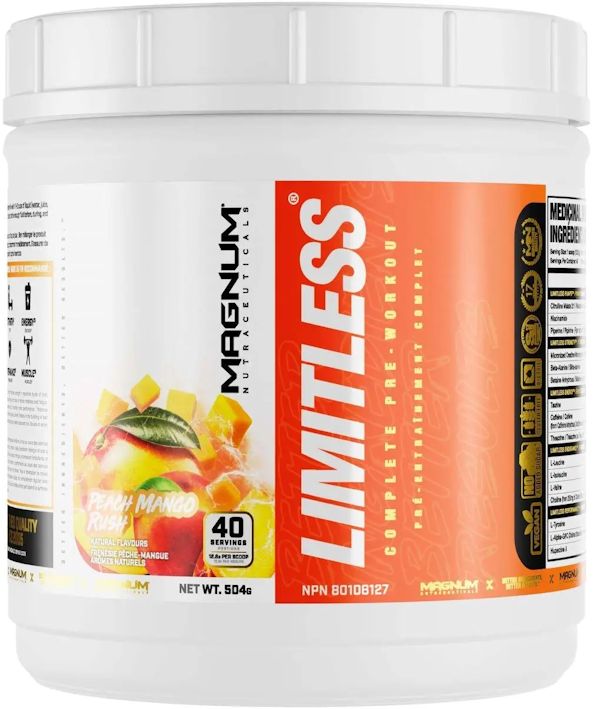Magnum Nutraceuticals Limitless Pre-Workout bcaa peach
