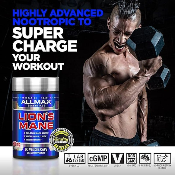 ALLMAX Lion’s Mane - 60 Veggie Capsules - Advanced Nootropic
