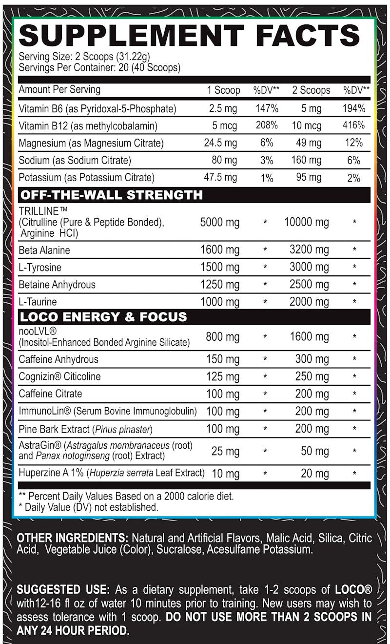 Myoblox Loco Pre Workout fact