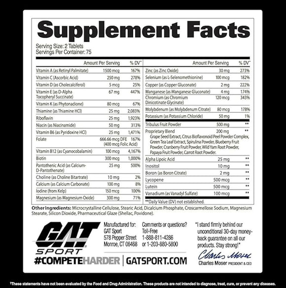 GAT Sport Mens Multi+Test 150 tabs