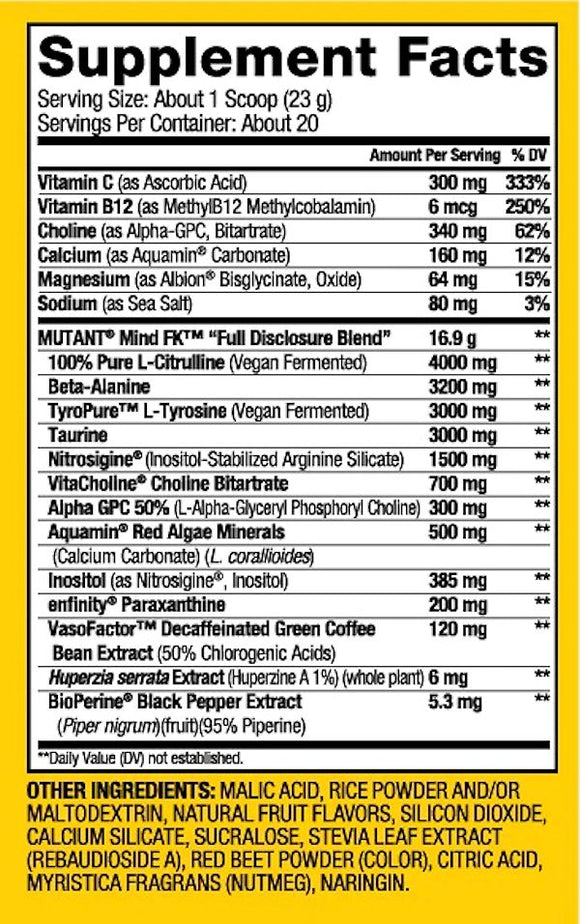 Mutant Mind FK Pre-Workout|Pre Workout|Bodyandfitness.com