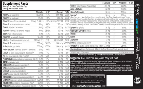 SNS Serious Nutrition Solutions Multi XT 120 Veg Capsules|Multi Vitamin|Bodyandfitness.com