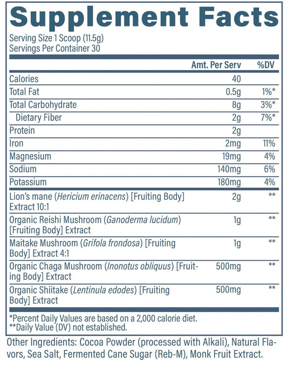 Revive Mushroom Complex Chocolate - 30 Servings|Immune Health|Bodyandfitness.com