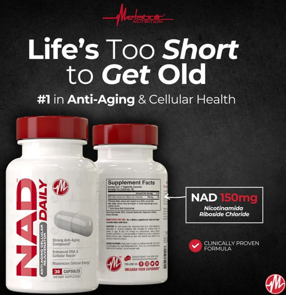 Metabolic Nutrition NAD DAILY Anti-Aging Cellular Rejuvenator|Anti-Aging|Bodyandfitness.com