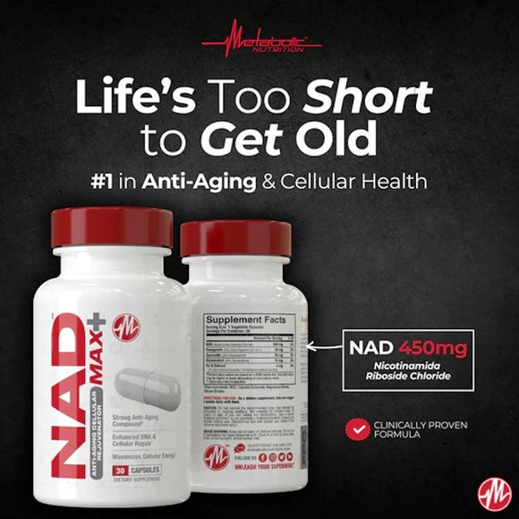 Metabolic Nutrition NAD Max+|Anti-Aging|Bodyandfitness.com