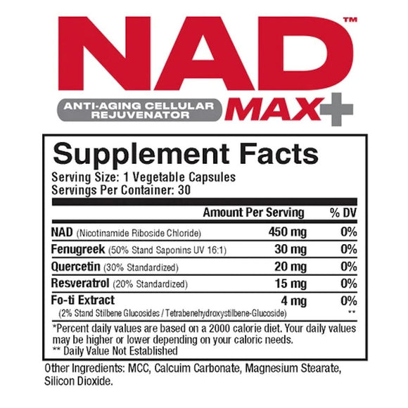 Metabolic Nutrition NAD Max+|Anti-Aging|Bodyandfitness.com