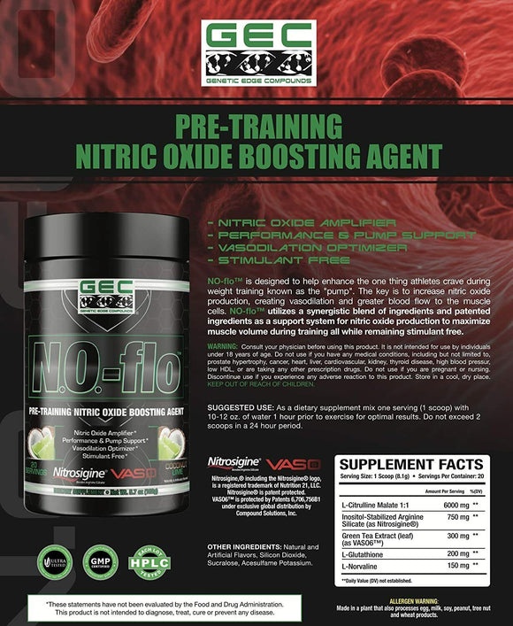 GEC N.O.flo Pre-Workout|Muscle Pump|Bodyandfitness.com