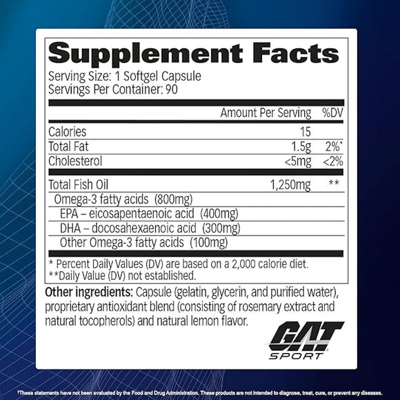 Gat Sport Omega-3 Lemon 90 Softgels